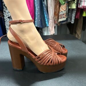 Franco Sarto Brown Platform Sandals